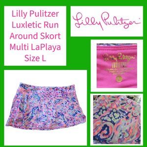 Lilly Pulitzer Luxletic Run Around Skort - Multi La Playa - Size L